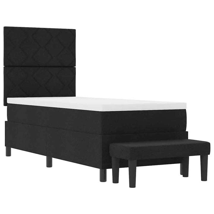 Box spring seng med hovedgærde Sort 80 x 200 cm Stof