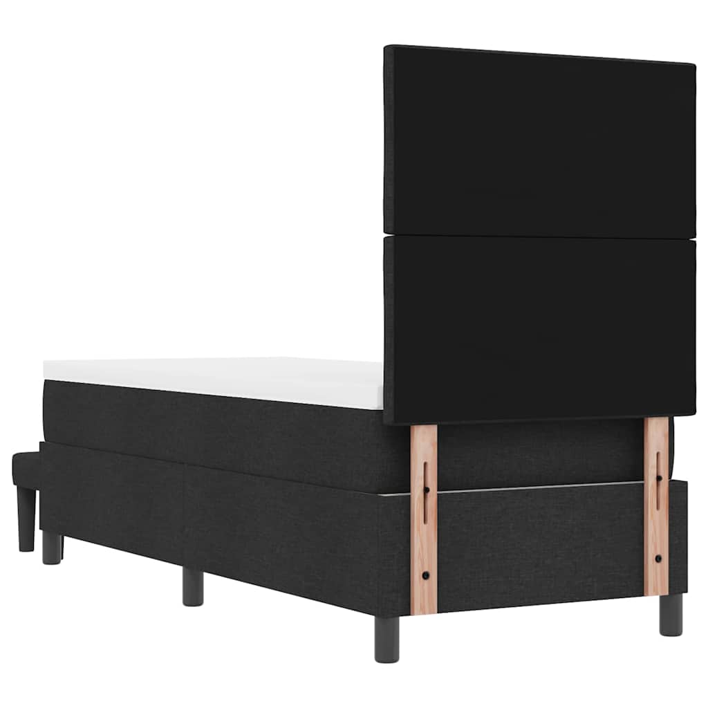 Box spring seng med hovedgærde Sort 80 x 200 cm Stof