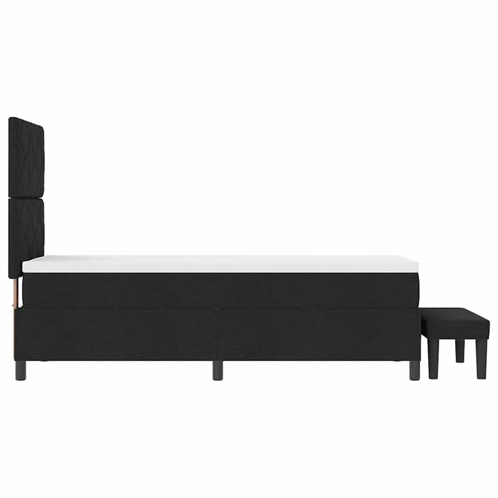 Box spring seng med hovedgærde Sort 80 x 200 cm Stof