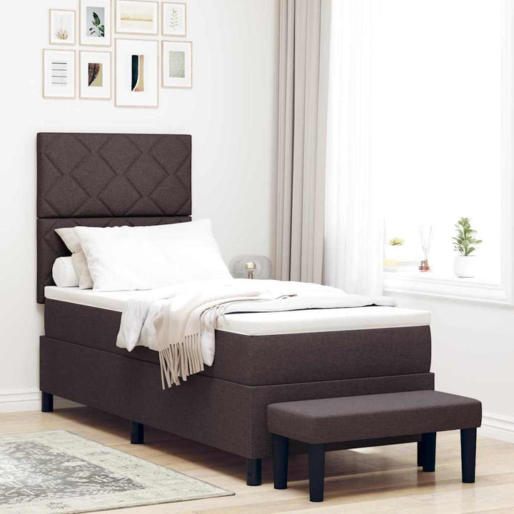 Box spring seng med hovedgærde Mørk Brun 80 x 200 cm Stof