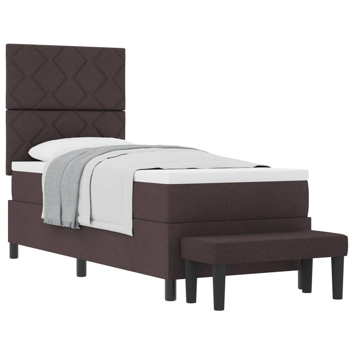 Box spring seng med hovedgærde Mørk Brun 80 x 200 cm Stof
