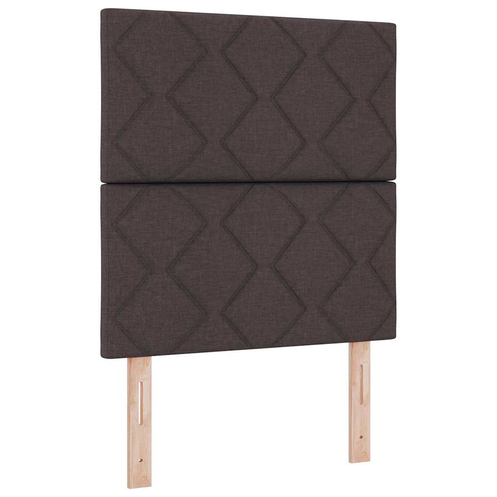Box spring seng med hovedgærde Mørk Brun 80 x 200 cm Stof