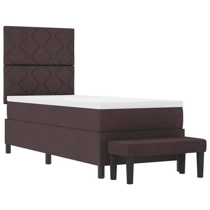 Box spring seng med hovedgærde Mørk Brun 80 x 200 cm Stof