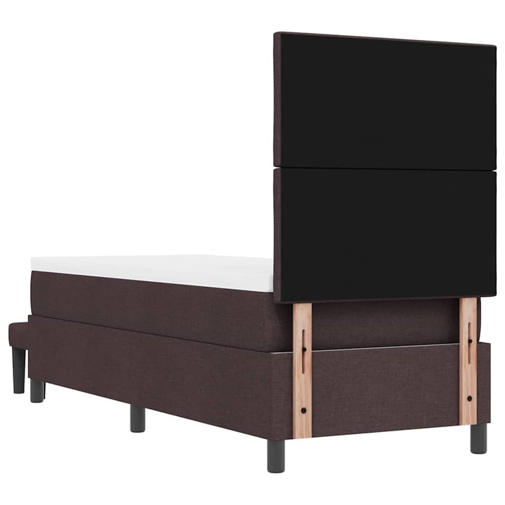 Box spring seng med hovedgærde Mørk Brun 80 x 200 cm Stof