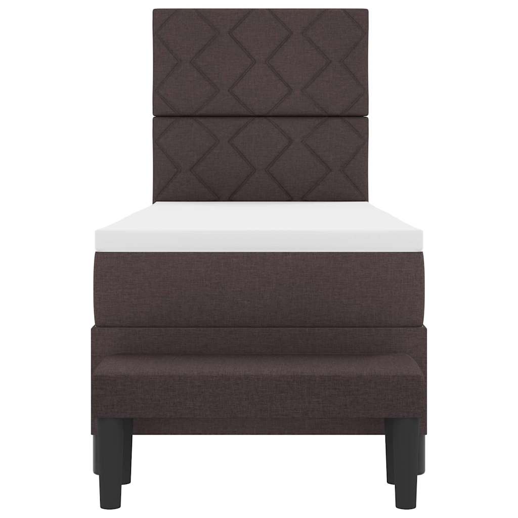 Box spring seng med hovedgærde Mørk Brun 80 x 200 cm Stof