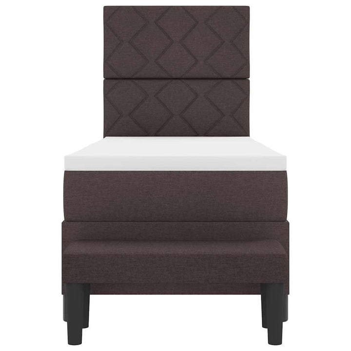 Box spring seng med hovedgærde Mørk Brun 80 x 200 cm Stof