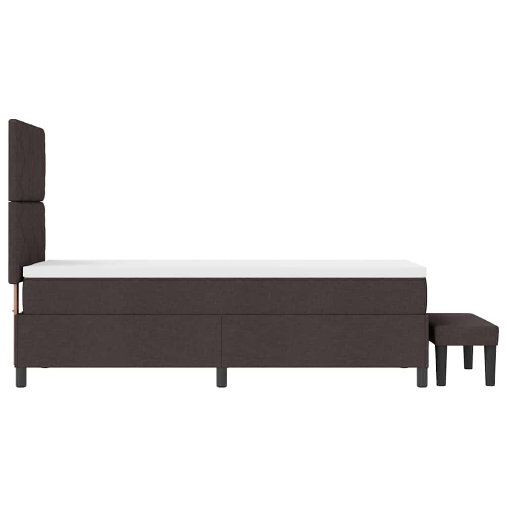 Box spring seng med hovedgærde Mørk Brun 80 x 200 cm Stof