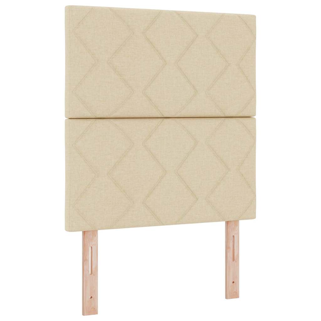 Box spring seng med hovedgærde Creme 80 x 200 cm Stof