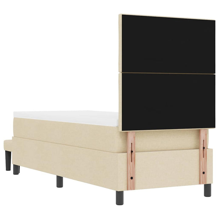 Box spring seng med hovedgærde Creme 80 x 200 cm Stof