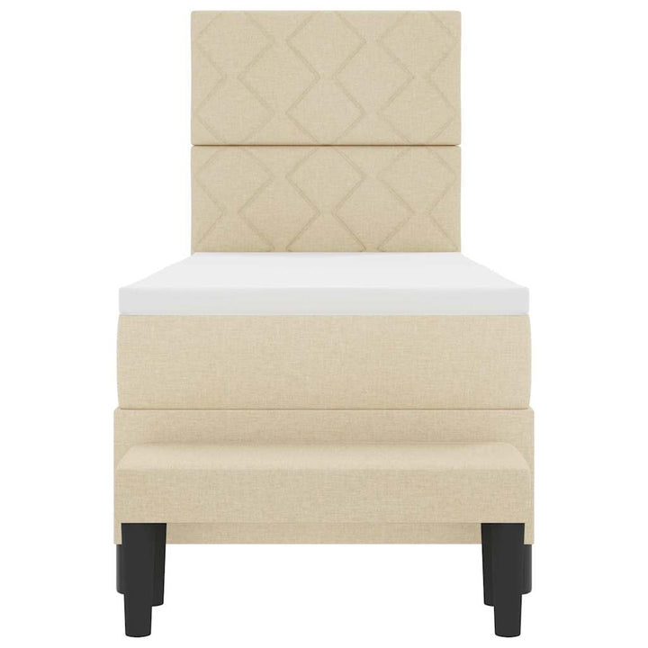 Box spring seng med hovedgærde Creme 80 x 200 cm Stof