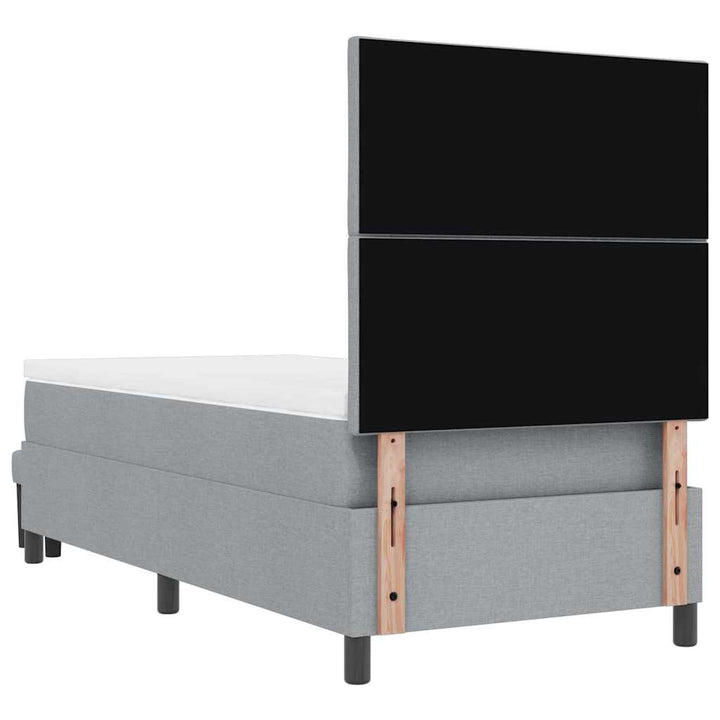 Box spring seng med hovedgærde Lysegrå 90 x 190 cm Stof