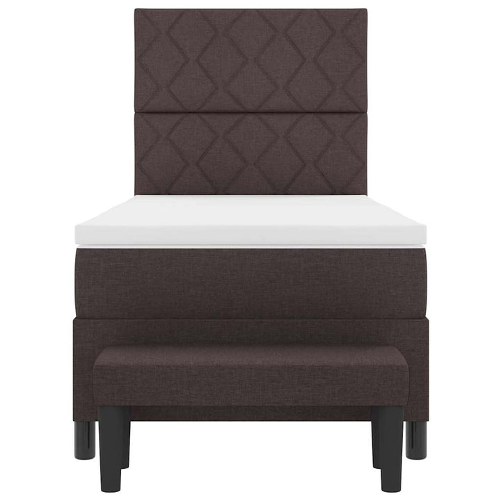 Box spring seng med pude Mørk Brun 90 x 190 cm Stof