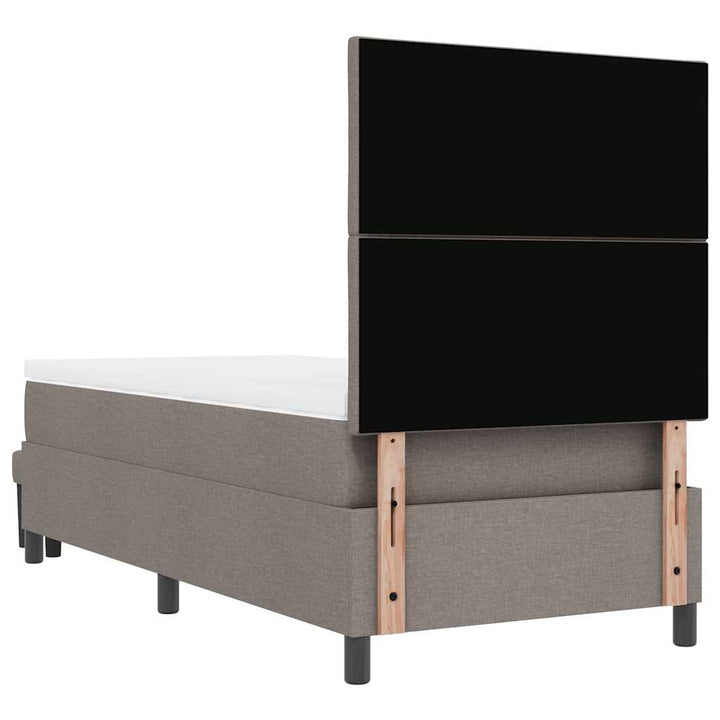 Box spring seng med pude Gråbrun 90 x 190 cm Stof