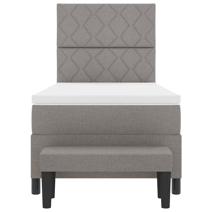 Box spring seng med pude Gråbrun 90 x 190 cm Stof