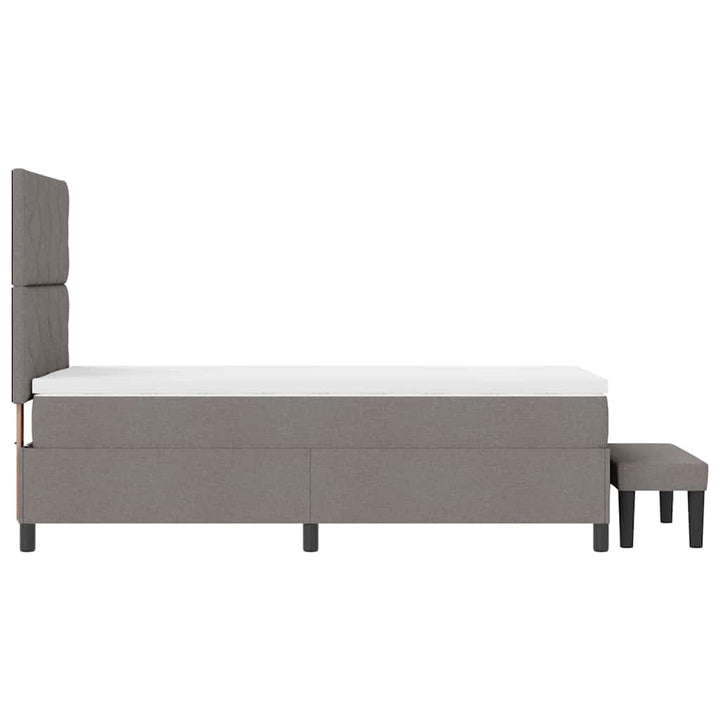 Box spring seng med pude Gråbrun 90 x 190 cm Stof