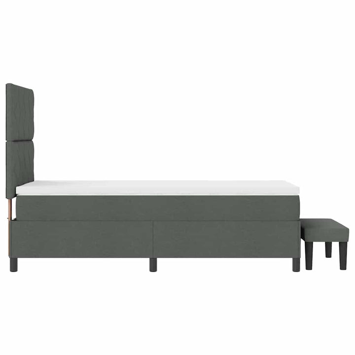 Box spring seng med hovedgærde Mørkegrå 90 x 200 cm Stof