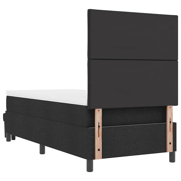 Box spring seng med hovedgærde Sort 90 x 200 cm Stof