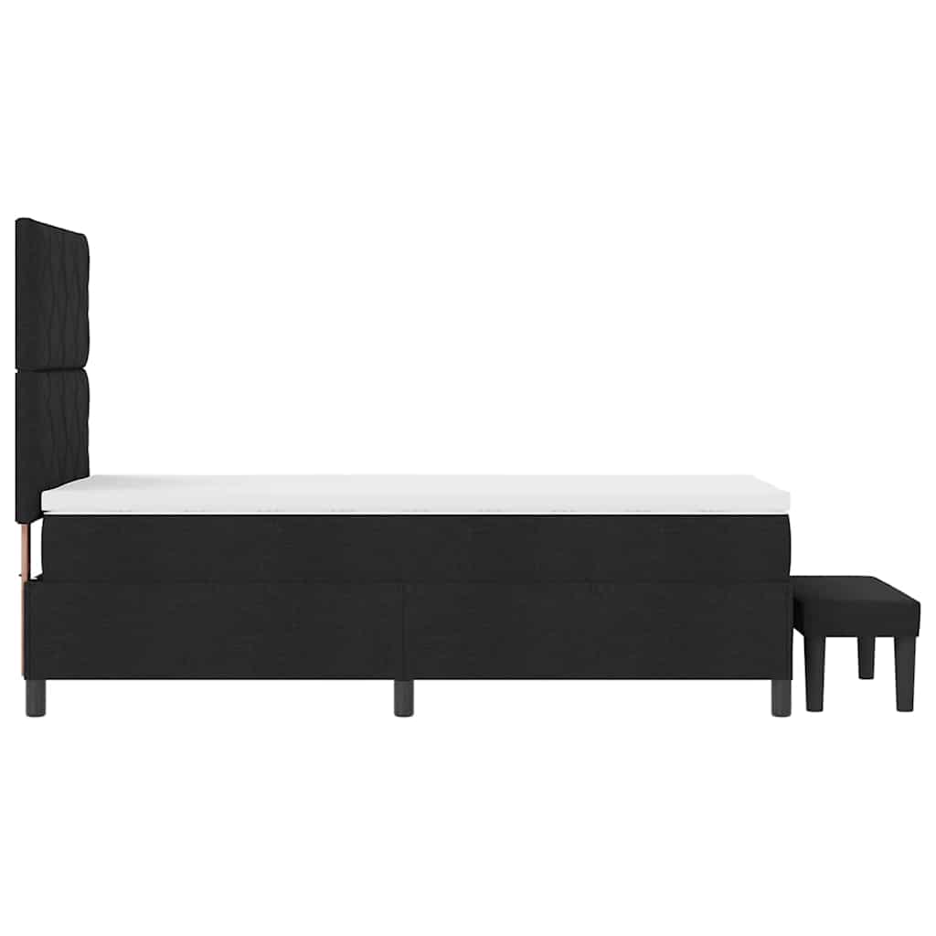 Box spring seng med hovedgærde Sort 90 x 200 cm Stof
