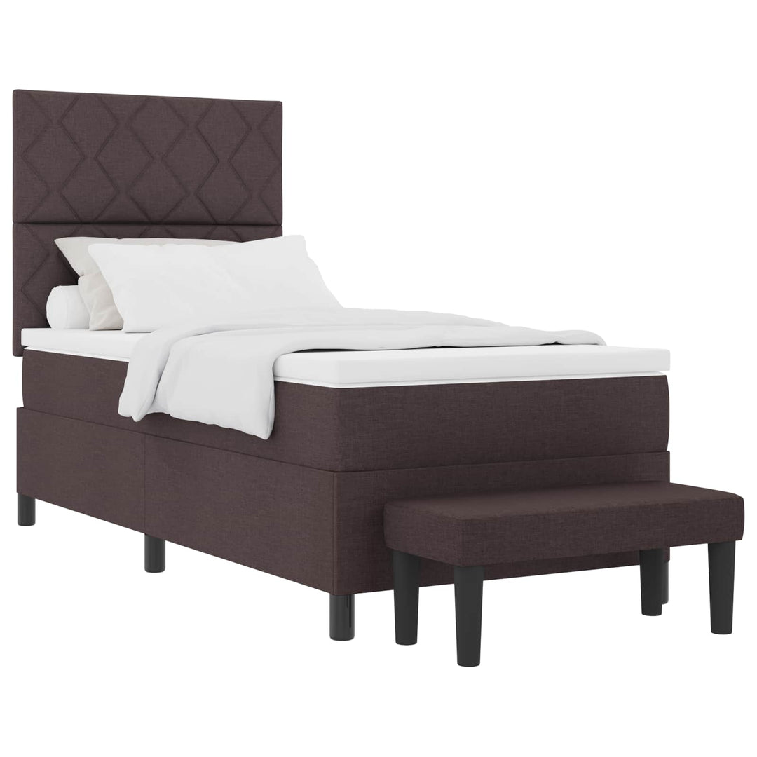 Box spring seng med hovedgærde Mørk Brun 90 x 200 cm Stof