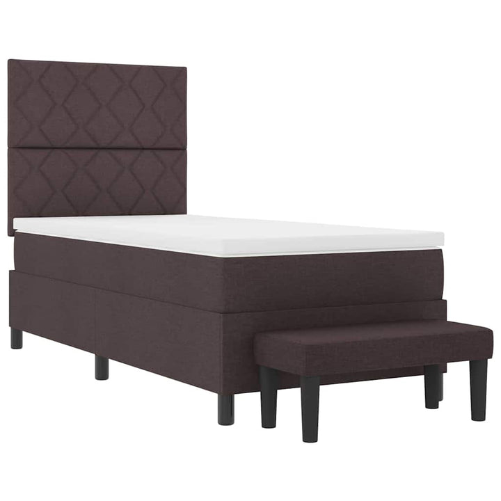 Box spring seng med hovedgærde Mørk Brun 90 x 200 cm Stof
