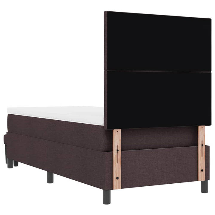 Box spring seng med hovedgærde Mørk Brun 90 x 200 cm Stof