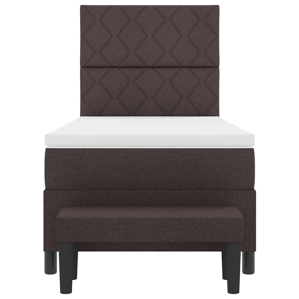 Box spring seng med hovedgærde Mørk Brun 90 x 200 cm Stof