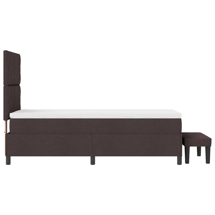 Box spring seng med hovedgærde Mørk Brun 90 x 200 cm Stof