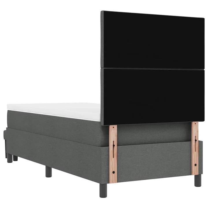Box spring seng med hovedgærde Mørkegrå 100 x 200 cm Stof