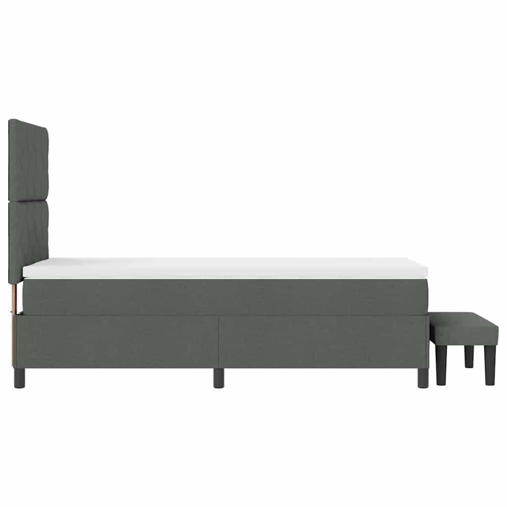 Box spring seng med hovedgærde Mørkegrå 100 x 200 cm Stof