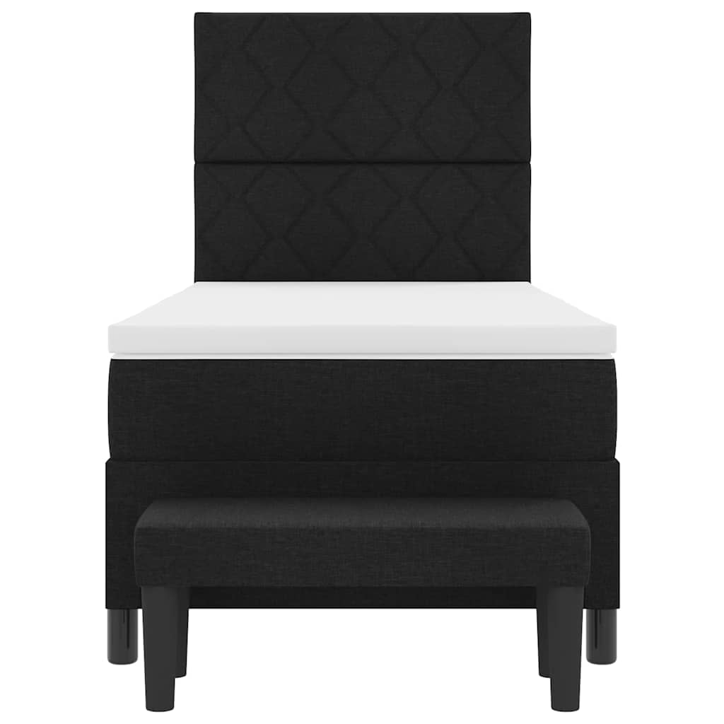 Box spring seng med hovedgærde Sort 100 x 200 cm Stof