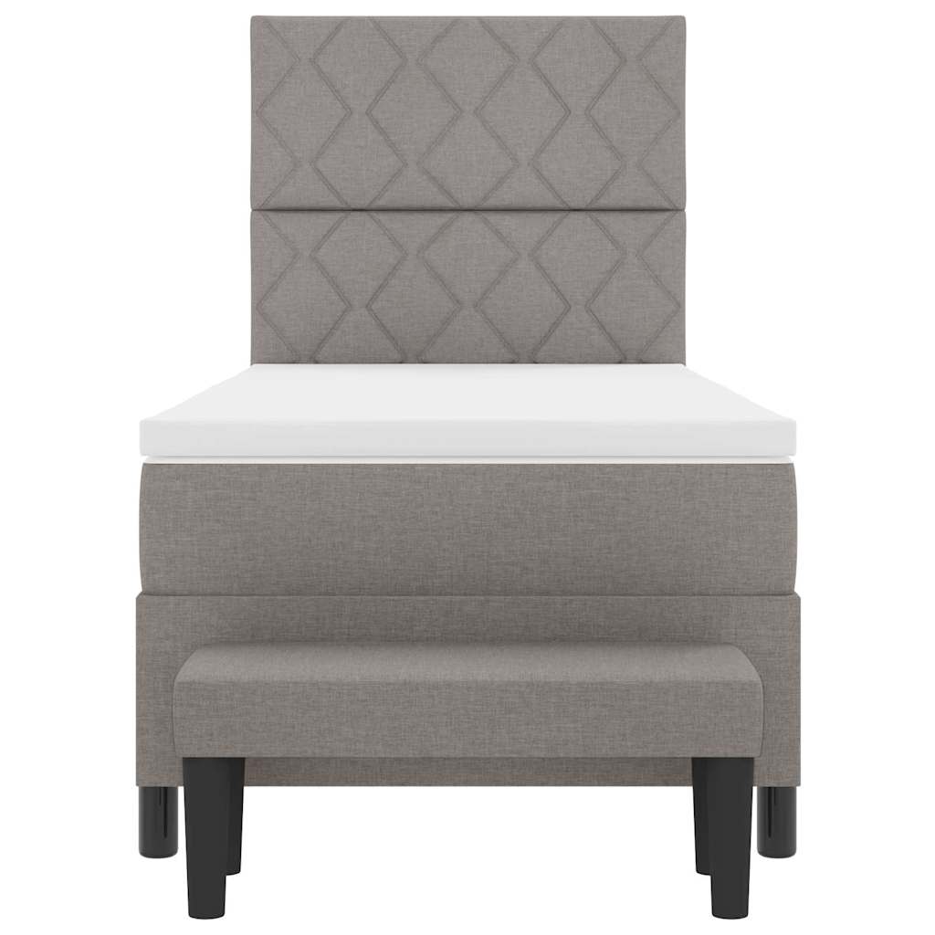 Box spring seng med hovedgærde Gråbrun 100 x 200 cm Stof