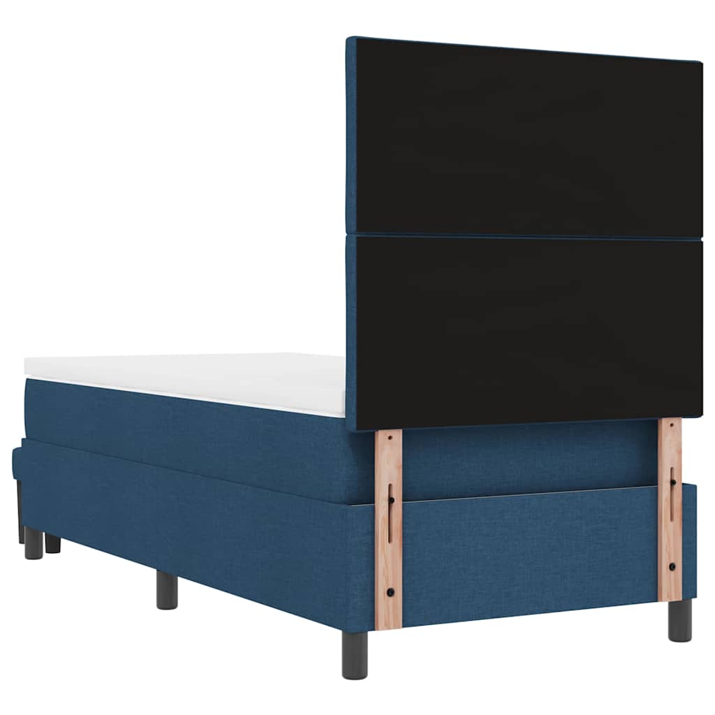 Box spring seng med hovedgærde Blå 100 x 200 cm Stof