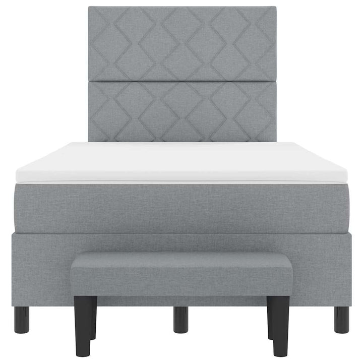 Box spring seng med hovedgærde Lysegrå 120 x 190 cm Stof