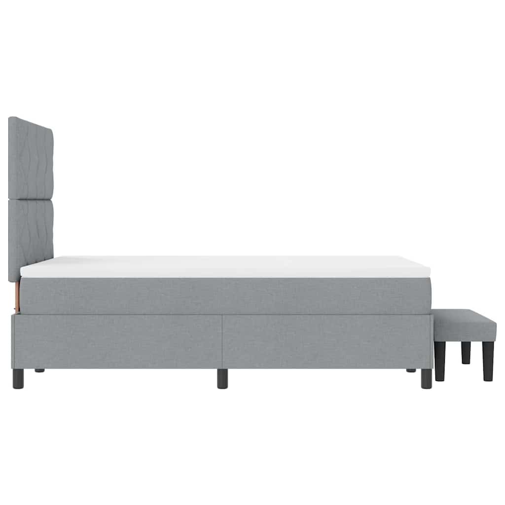 Box spring seng med hovedgærde Lysegrå 120 x 190 cm Stof