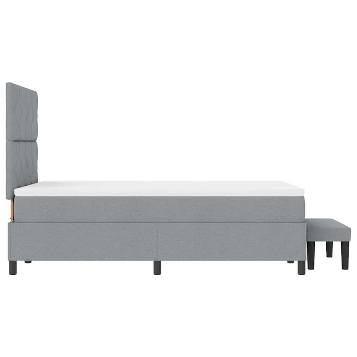 Box spring seng med hovedgærde Lysegrå 120 x 190 cm Stof