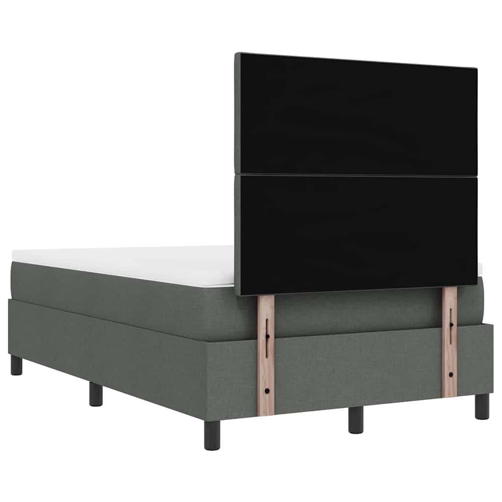 Box spring seng med hovedgærde Mørkegrå 120 x 190 cm Stof