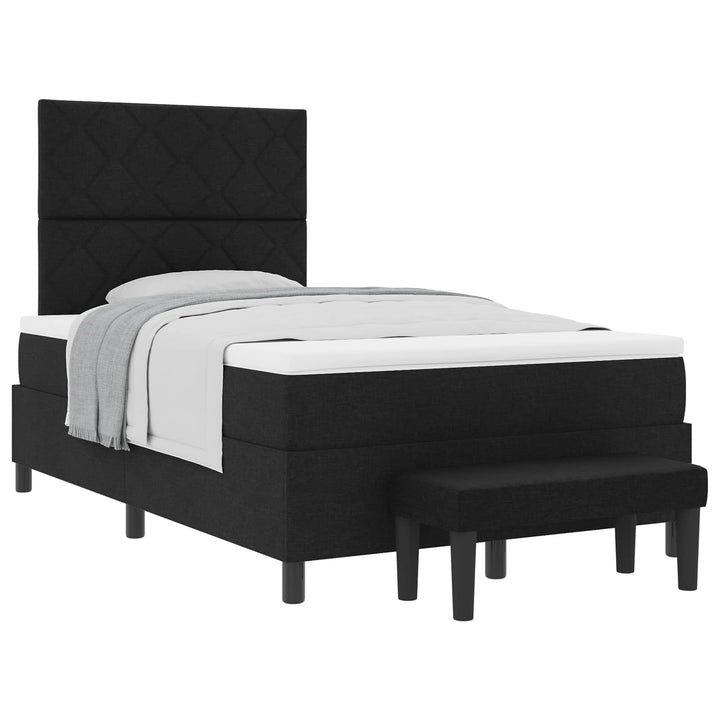 Box spring seng med hovedgærde Sort 120 x 190 cm Stof