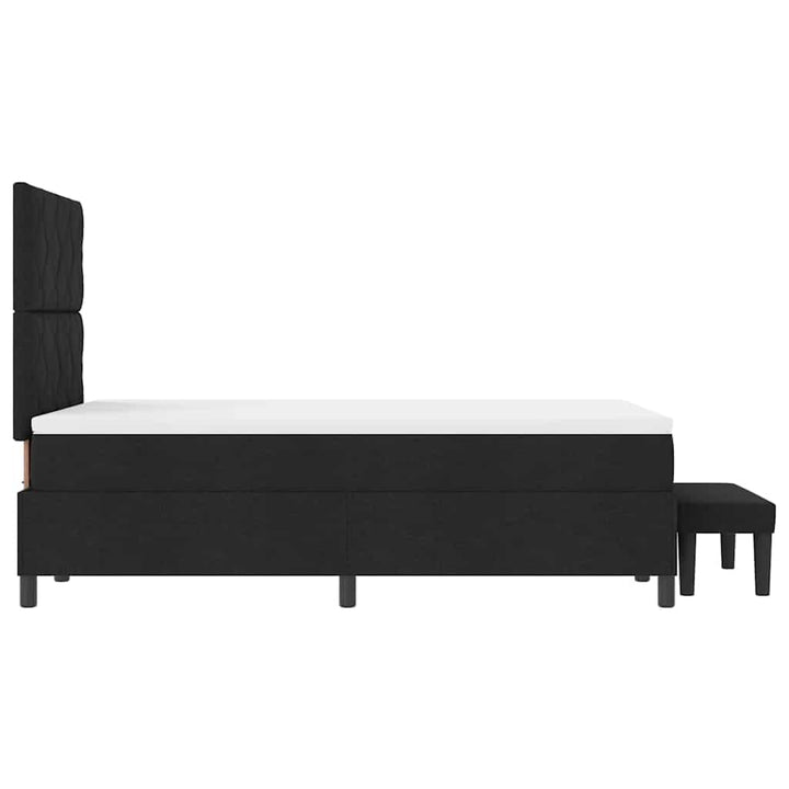Box spring seng med hovedgærde Sort 120 x 190 cm Stof