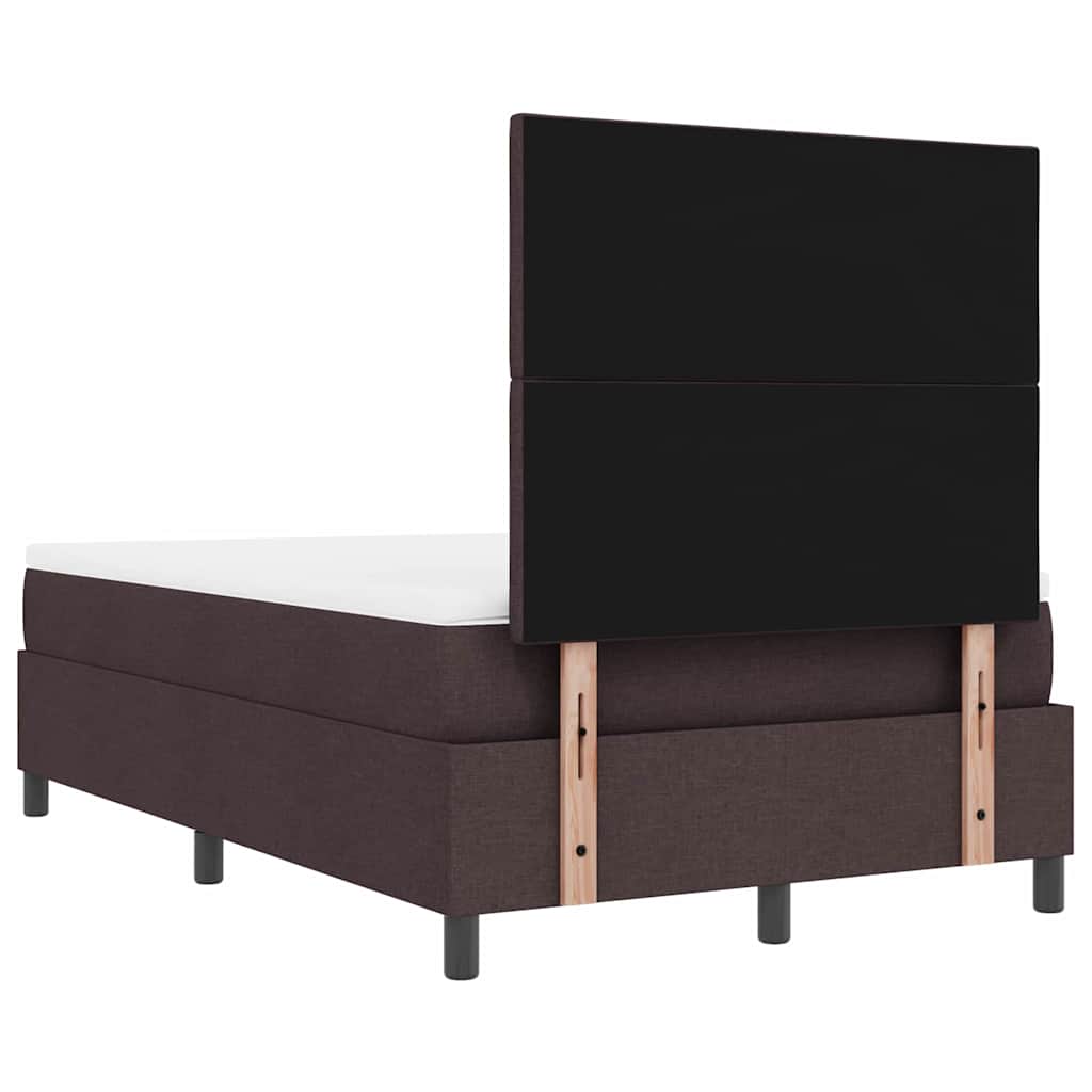 Box spring seng med hovedgærde Mørk Brun 120 x 190 cm Stof