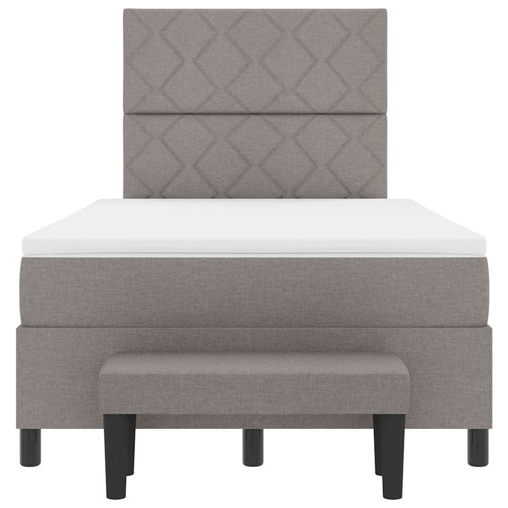 Box spring seng med hovedgærde Gråbrun 120 x 190 cm Stof