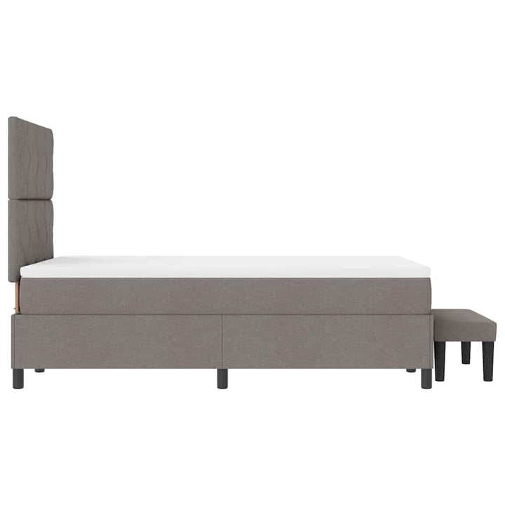 Box spring seng med hovedgærde Gråbrun 120 x 190 cm Stof