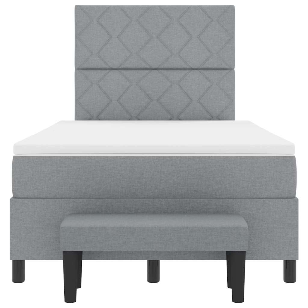 Box spring seng med hovedgærde Lysegrå 120 x 200 cm Stof