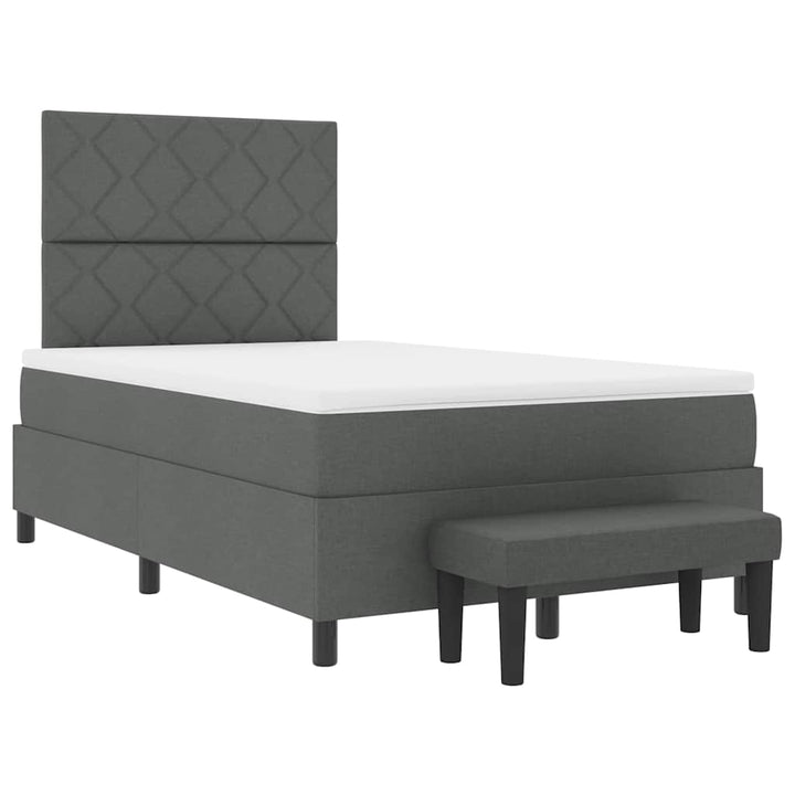 Box spring seng med hovedgærde Mørkegrå 120 x 200 cm Stof