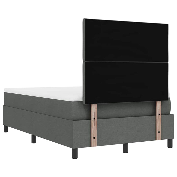 Box spring seng med hovedgærde Mørkegrå 120 x 200 cm Stof