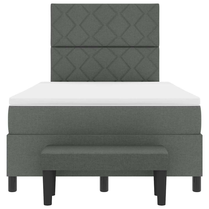 Box spring seng med hovedgærde Mørkegrå 120 x 200 cm Stof