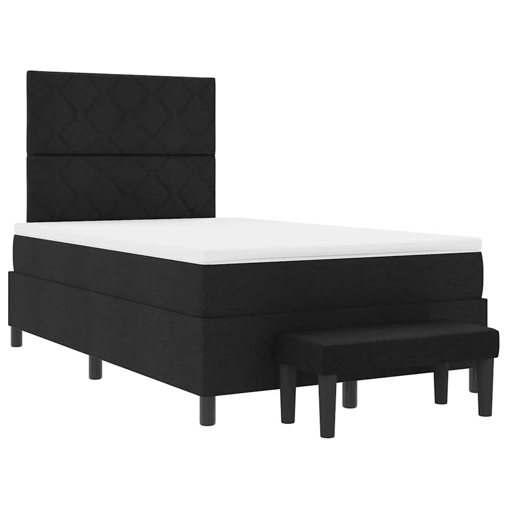 Box spring seng med hovedgærde Sort 120 x 200 cm Stof