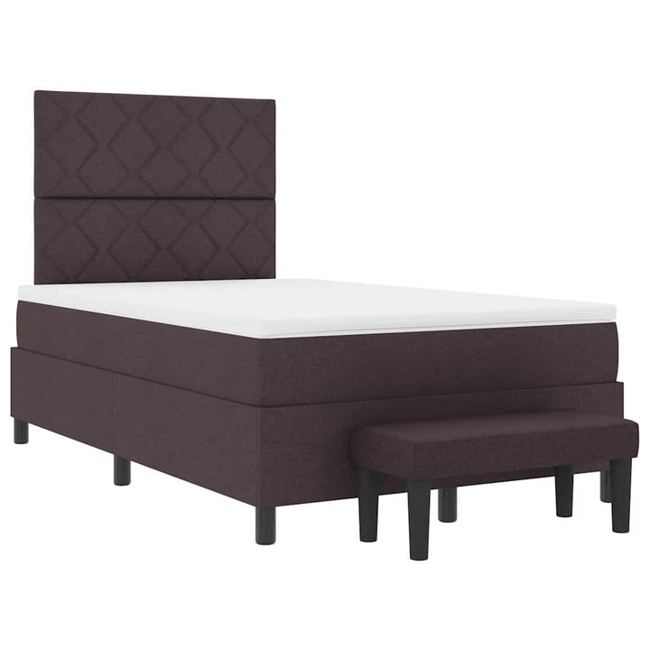 Box spring seng med hovedgærde Mørk Brun 120 x 200 cm Stof