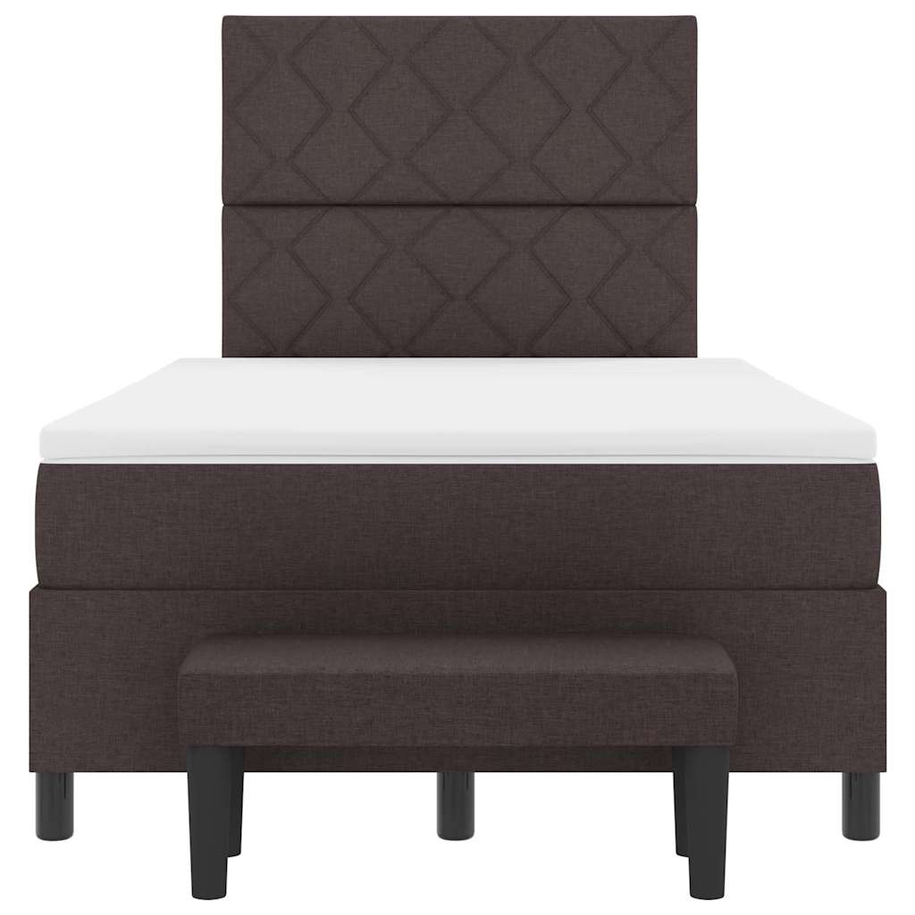 Box spring seng med hovedgærde Mørk Brun 120 x 200 cm Stof