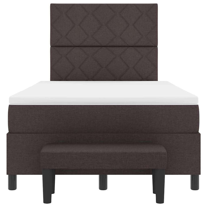 Box spring seng med hovedgærde Mørk Brun 120 x 200 cm Stof