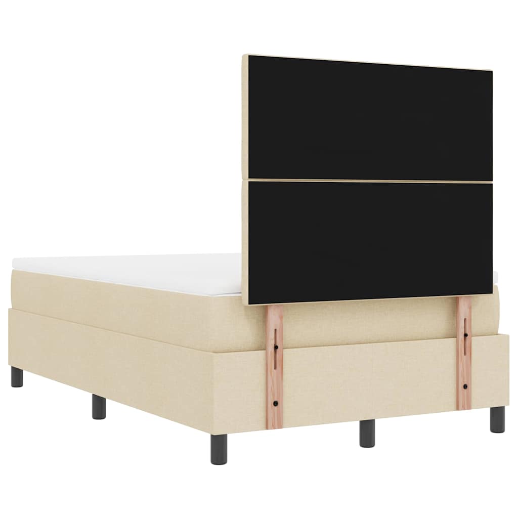 Box spring seng med hovedgærde Creme 120 x 200 cm Stof